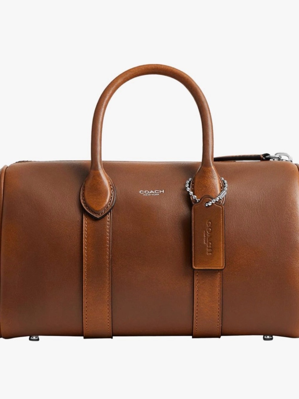 Coach Compass 25 Brown Loved Leather Men's Brown Leather Duffel Bag